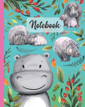 Paperback Notebook: Hippopotamus - Zoo Animals Diary / Notes / Track / Log / Journal, Book Gifts For Women Men Kids Teens Girls Boys Frien Book