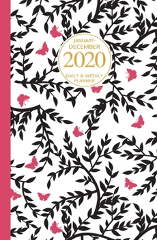 January - December 2020 Daily & Weekly Planner: Mini Calendar; Bonus Word Search Puzzles; Butterflies And Vines