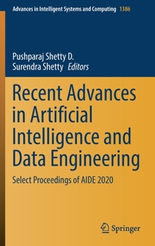 Hardcover Recent Advances in Artificial Intelligence and Data Engineering: Select Proceedings of Aide 2020 Book
