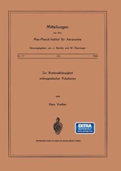 Paperback Zur Breitenabhängigkeit Erdmagnetischer Pulsationen [German] Book