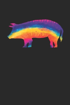 Tie Dye Pig Notebook - Pigs Gift - Vintage Pig Lover Journal - Tie Dye Diary for Pig Lovers Zookeepers Endangered Animal Activists: Medium ... Diary, 110 page, Lined, 6x9 (15.2 x 22.9 cm)