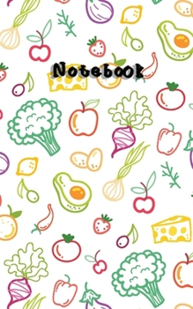 Paperback Notebook: Vegie and Fruit cover Quadrille notebook mead graph notebook - used for math or science purposes for teens and adults. Book