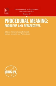 Hardcover Procedural Meaning: Problems and Perspectives Book