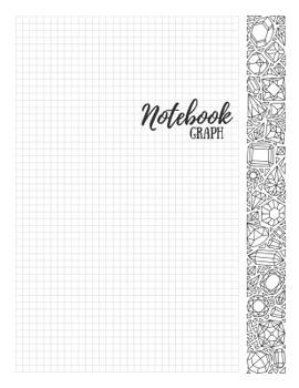 Paperback Notebook: 8.5x11 Graph Journal with Gems Margins for Adult Coloring Book