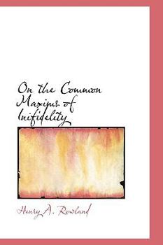 Paperback On the Common Maxims of Inifidelity Book
