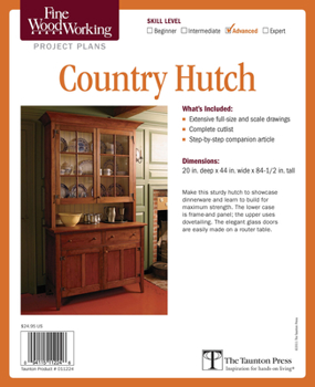 Misc. Supplies Fine Woodworking's Country Hutch Plan Book