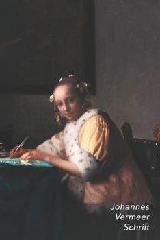 Johannes Vermeer Schrift: Schrijvende Vrouw in het Geel | Artistiek Dagboek | Ideaal Voor School, Studie, Recepten of Wachtwoorden | Stijlvol Notitieboek voor Aantekeningen