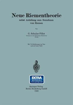 Paperback Neue Riementheorie: Nebst Anleitung Zum Berechnen Von Riemen [German] Book