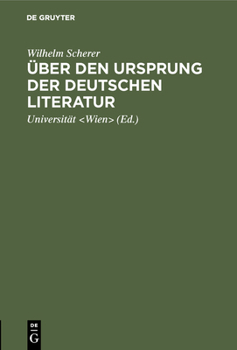 Hardcover Über den Ursprung der deutschen Literatur [German] Book