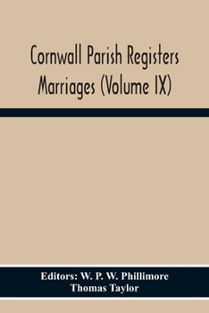Paperback Cornwall Parish Registers Marriages (Volume Ix) Book