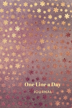 One Line A Day Journal: Pretty Stars One Line A Day Journal To Write In,  Five-Year Memory Book, Diary, Notebook, Lined Blank Pages (Rose Gold Style)