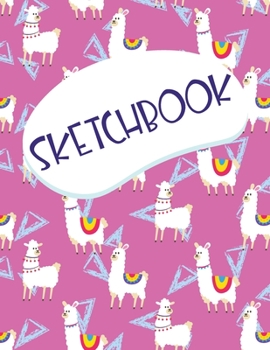 Paperback Sketchbook: A Large Cute Llama Sketchbook for Adorable Animal Sketching & Cartoon Book