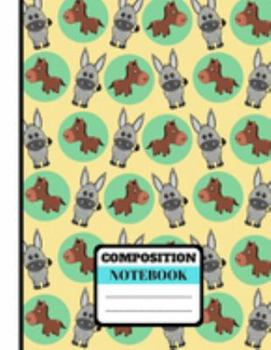 Paperback Composition Notebook: Lovely Little Donkey Pattern Print Novelty Gift - College Ruled Donkey Composition Notebook for Kids, Girls, and Boys Book