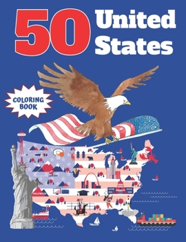 Paperback 50 United States Coloring Book: 50 United States of America Coloring Activity and Fact Book