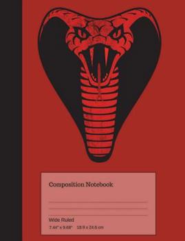 Paperback Composition Notebook: Wide Ruled Journal to write in for school, take notes, for kids, students, teachers, King Cobra Cover Design Book
