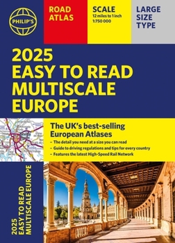 Paperback 2025 Philip's Easy to Read Multiscale Road Atlas of Europe: (A4 Paperback with Flaps) Book