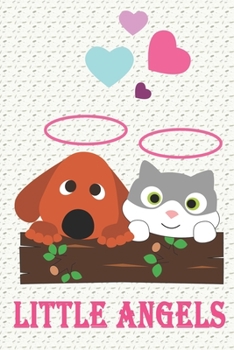 Paperback Little Angels: Cute Animal Journal Notebook, 6 x 9 Inches,120 Lined Writing Pages, Matte Finish Book