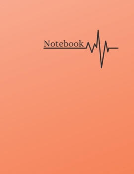 Simplistic Red Orange Lined Notebook 120 Pages - 8.5x11 inches