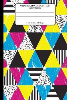 Paperback Wide Ruled Composition Notebook 6" x 9". 120 Pages.: Book Cover With Beautiful Seamless Geometric Doodle Pattern Background Pattern. Book