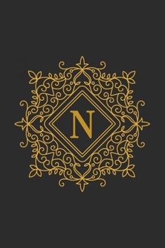 N: monogram initial Letter N - Personalized Initial Monogram Letter N  College Ruled Notebook - 6 x 9 inch Pocket Size: Cute Alphabet Vintage ...