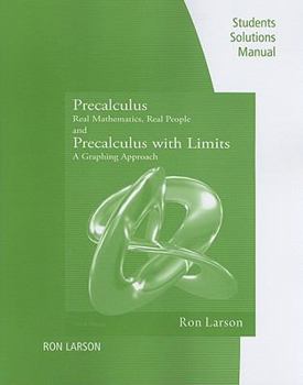 Paperback Precalculus - Real Mathematics, Real People and Precalculus with Limits, A Graphing Approach, student solutions manual Book