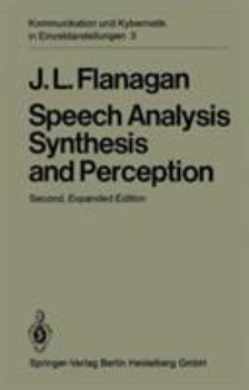 Hardcover Speech Analysis Synthesis and Perception: U M U M Book