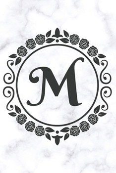 Paperback M: Cute Floral Initial Monogram College Ruled Notebook - Pretty Personalized Lined Journal & Diary for Writing Notes for Book