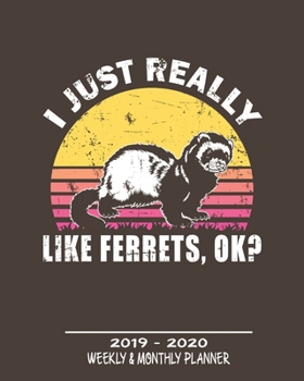 Paperback I Just Really Like Ferret, Ok? 2019 - 2020 Weekly & Monthly Planner: Weekly Planner(From December 2019 Through December 2020)-Planner Schedule Monthly Book