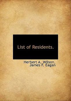Paperback List of Residents. Book