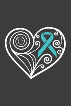 Writing About My Health Journey with Dysautonomia: College Ruled Notebook (Abstract Heart Turquoise Awareness Ribbon Cover)