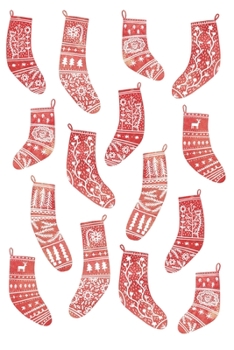 Paperback Notes: A Blank Squared Paper Journal with Winter Scandinavian Stockings Cover Art Book
