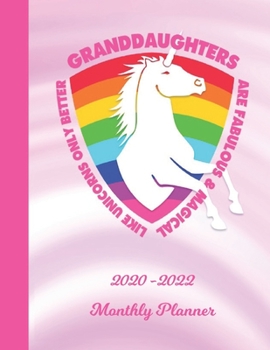 Monthly Planner: Granddaughter Pink 2 Year Organizer with Note Pages (24 Months) | Jan 2020 - Dec 2021 | Month Planning | Appointment Calendar Schedule | Plan Each Day, Set Goals & Get Stuff Done