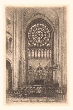Paperback Vintage Journal Rose Window at Notre Dame Cathedral Book