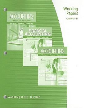 Paperback Working Papers, Chapters 1-17: Accounting 24e, Financial Accounting 12e, or Accounting Using Excel for Success 2e Book