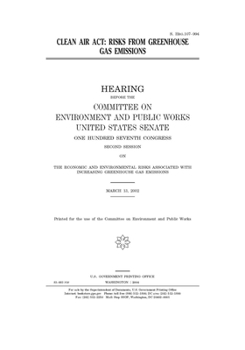 Paperback Clean Air Act: risks from greenhouse gas emissions Book