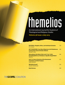 Paperback Themelios, Volume 38, Issue 2 Book