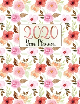 Paperback Year Planner 2020 & Monthly Planner, All in one, Large A4( 8.5x11), Cute Floral Cover: beautiful planner Divided regularly throughout the year Book