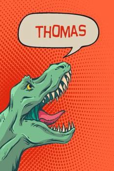 Paperback Thomas: Personalized Dino Isometric Dot Paper Notebook 120 Pages 6x9 Book