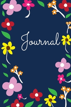 Paperback Journal: Blue Floral Design College Ruled Lined Notebook - 120 Pages Perfect Funny Gift Journal, Diary Book