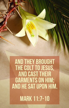 Paperback Palm Sunday Bulletin: Hosanna Blessed Is He (Package of 100): Mark 11:7-10 (Kjv) Book