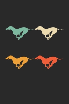 Paperback Whippet Notebook - Retro Whippet Journal - Vintage Whippet Diary: Medium College-Ruled Journey Diary, 110 page, Lined, 6x9 (15.2 x 22.9 cm) Book