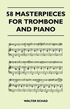 Paperback 58 Masterpieces for Trombone and Piano Book