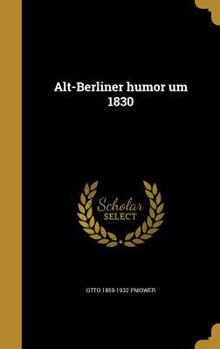 Hardcover Alt-Berliner humor um 1830 [German] Book