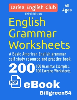 Paperback English Grammar Worksheets: Basic English Resource and Practice Book. Book