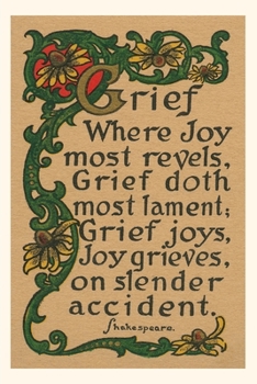 Paperback Vintage Journal Shakespeare Quote on Grief, Joy Book