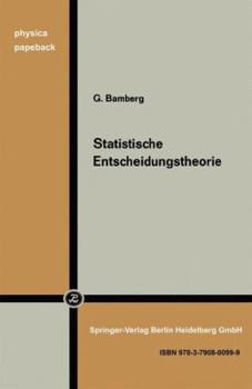 Paperback Statistische Entscheidungstheorie [German] Book