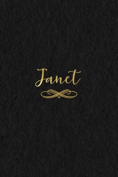 Paperback Janet: Personalized Journal to Write In Black Gold Custom Name Line Notebook Book