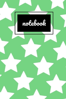 Paperback Green & white star print notebook: novelty notebook 6"x9" Book