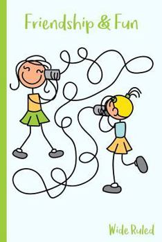 Paperback Friendship & Fun Wide Ruled: Stick Figure Girls Talking on String Phone - 6 x 9 - Kids, Students, Teachers, Diary, Write, Doodle, Notes, Sketch Pad Book