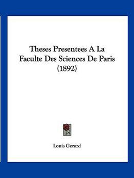 Paperback Theses Presentees A La Faculte Des Sciences De Paris (1892) [French] Book